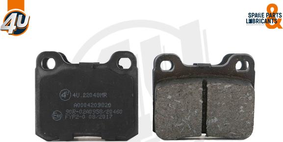 4U Autoparts 22048MR - Гальмівні колодки, дискові гальма avtolavka.club