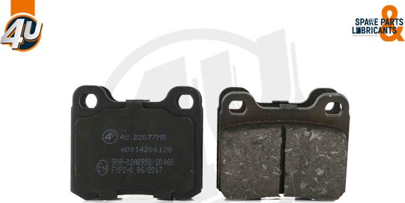 4U Autoparts 22077MR - Гальмівні колодки, дискові гальма avtolavka.club