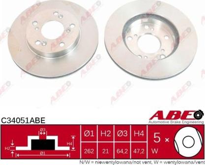 ABE C34051ABE - Гальмівний диск avtolavka.club