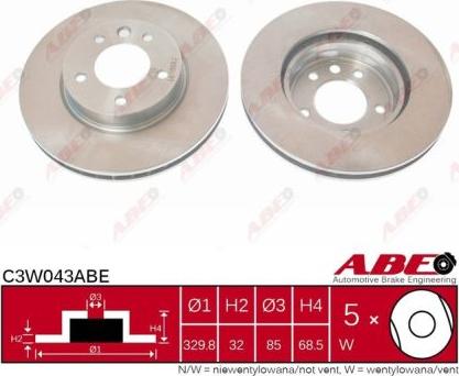 ABE C3W043ABE - Гальмівний диск avtolavka.club