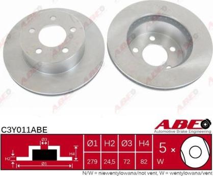 ABE C3Y011ABE - Гальмівний диск avtolavka.club