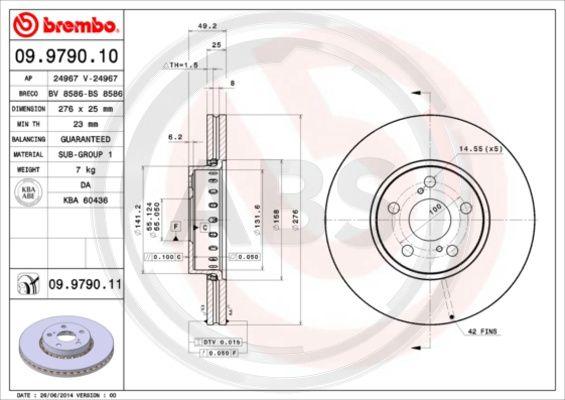 A.B.S. 09.9790.10 - Гальмівний диск avtolavka.club