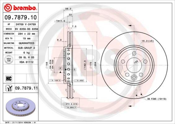 A.B.S. 09.7879.10 - Гальмівний диск avtolavka.club