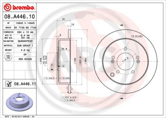 A.B.S. 08.A446.11 - Гальмівний диск avtolavka.club