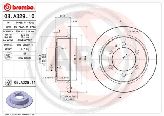 A.B.S. 08.A329.10 - Гальмівний диск avtolavka.club