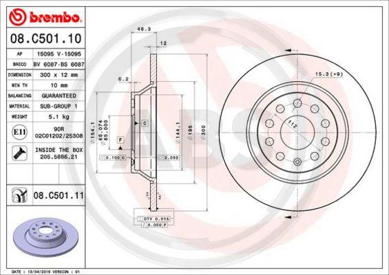 A.B.S. 08.C501.11 - Гальмівний диск avtolavka.club