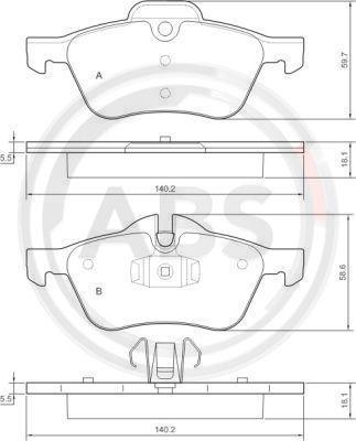 A.B.S. 37279 - Гальмівні колодки, дискові гальма avtolavka.club