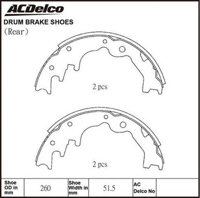 ACDelco ACBS1665 - Комплект гальм, барабанний механізм avtolavka.club