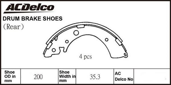 ACDelco ACBS1614 - Комплект гальм, барабанний механізм avtolavka.club