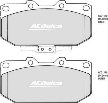 ACDelco ACD1170X - Комплект високоефективних гальмівних колодок avtolavka.club