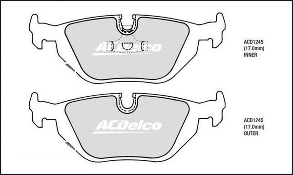 ACDelco ACD1245 - Гальмівні колодки, дискові гальма avtolavka.club