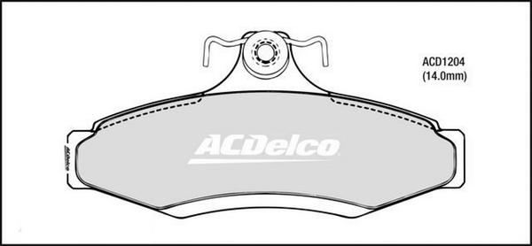 ACDelco ACD1204 - Гальмівні колодки, дискові гальма avtolavka.club