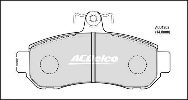 ACDelco ACD1203 - Гальмівні колодки, дискові гальма avtolavka.club