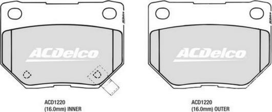 ACDelco ACD1220X - Комплект високоефективних гальмівних колодок avtolavka.club