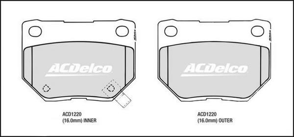 ACDelco ACD1220 - Гальмівні колодки, дискові гальма avtolavka.club