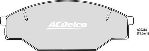 ACDelco ACD318 - Гальмівні колодки, дискові гальма avtolavka.club
