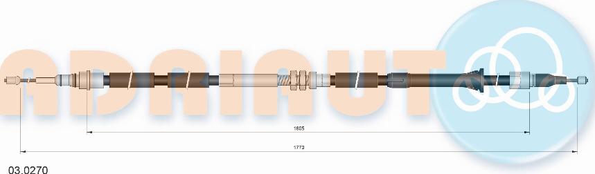 Adriauto 03.0270 - Трос, гальмівна система avtolavka.club