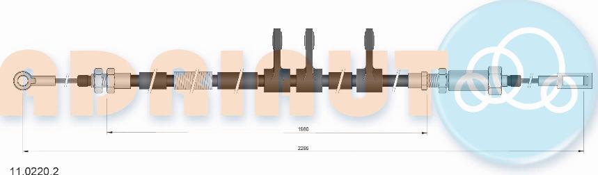 Adriauto 11.0220.2 - Трос, гальмівна система avtolavka.club