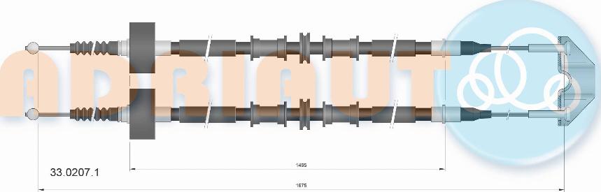 Adriauto 33.0207.1 - Трос, гальмівна система avtolavka.club