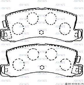 Advics A2N095 - Гальмівні колодки, дискові гальма avtolavka.club