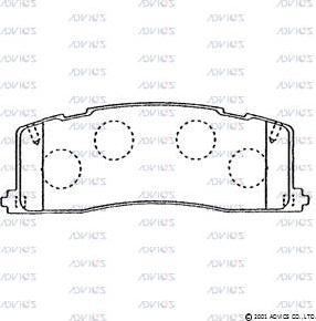 Advics A2N047 - Гальмівні колодки, дискові гальма avtolavka.club