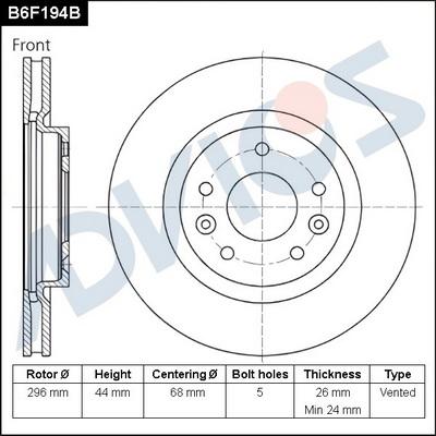 Advics B6F194B - Гальмівний диск avtolavka.club