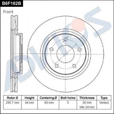 Advics B6F162B - Гальмівний диск avtolavka.club