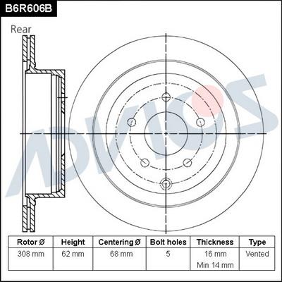 Advics B6R606B - Гальмівний диск avtolavka.club