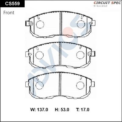 Advics CS559 - Гальмівні колодки, дискові гальма avtolavka.club