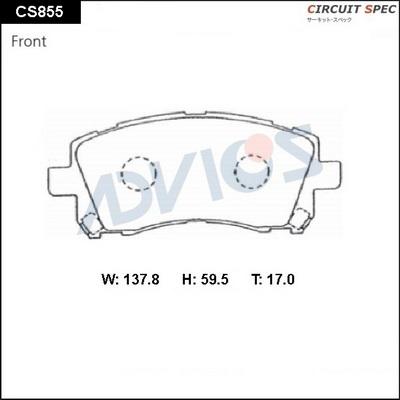 Advics CS855 - Гальмівні колодки, дискові гальма avtolavka.club