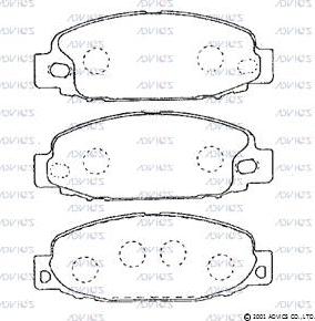 Advics D1N038 - Гальмівні колодки, дискові гальма avtolavka.club