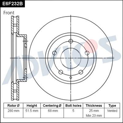 Advics E6F232B - Гальмівний диск avtolavka.club