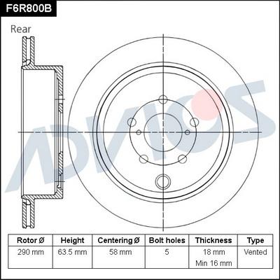 Advics F6R800B - Гальмівний диск avtolavka.club