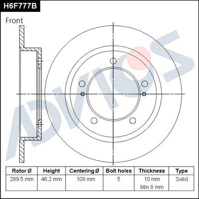 Advics H6F777B - Гальмівний диск avtolavka.club