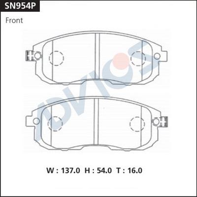 Advics SN954P - Гальмівні колодки, дискові гальма avtolavka.club