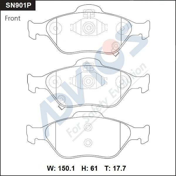 Advics SN901P - Гальмівні колодки, дискові гальма avtolavka.club