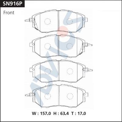 Advics SN916P - Гальмівні колодки, дискові гальма avtolavka.club