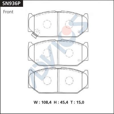 Advics SN936P - Гальмівні колодки, дискові гальма avtolavka.club