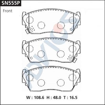 Advics SN555P - Гальмівні колодки, дискові гальма avtolavka.club