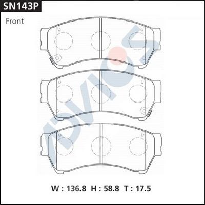 Advics SN143P - Гальмівні колодки, дискові гальма avtolavka.club