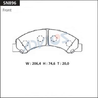 Advics SN896 - Гальмівні колодки, дискові гальма avtolavka.club