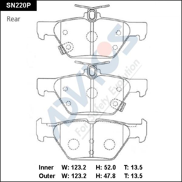 Advics SN220P - Гальмівні колодки, дискові гальма avtolavka.club