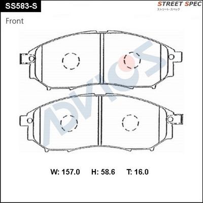 Advics SS583-S - Гальмівні колодки, дискові гальма avtolavka.club