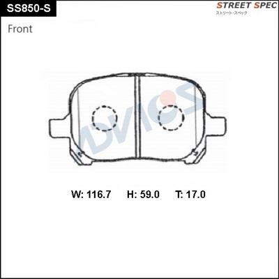 Advics SS850-S - Гальмівні колодки, дискові гальма avtolavka.club