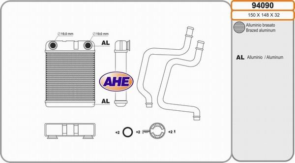 AHE 94090 - Теплообмінник, опалення салону avtolavka.club