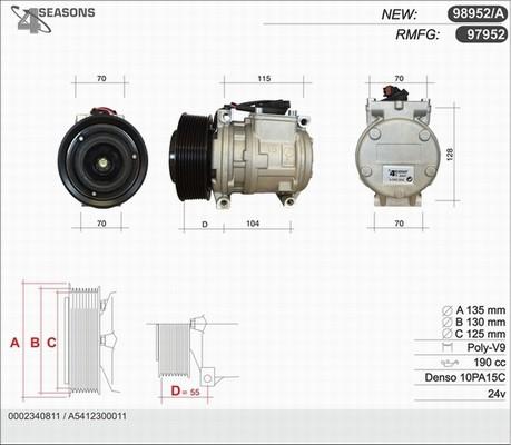 AHE 98952/A - Компресор, кондиціонер avtolavka.club