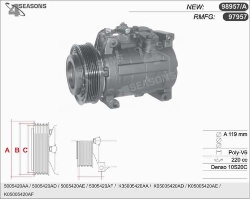 AHE 98957/A - Компресор, кондиціонер avtolavka.club