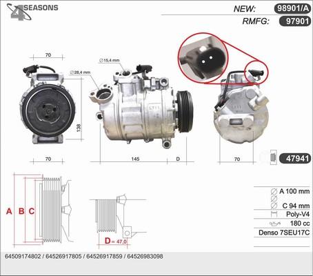 AHE 98901/A - Компресор, кондиціонер avtolavka.club