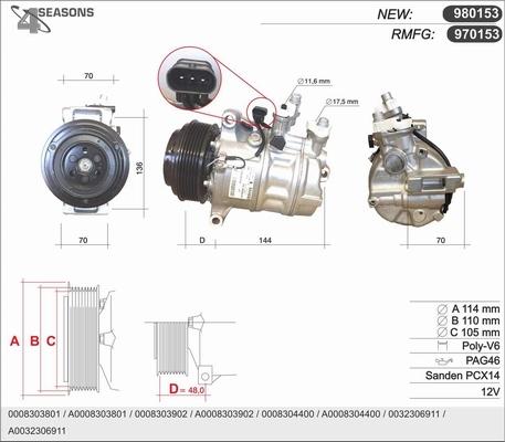 AHE 980153 - Компресор, кондиціонер avtolavka.club