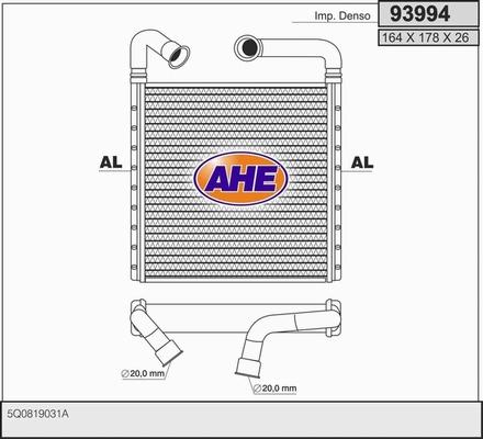 AHE 93994 - Теплообмінник, опалення салону avtolavka.club
